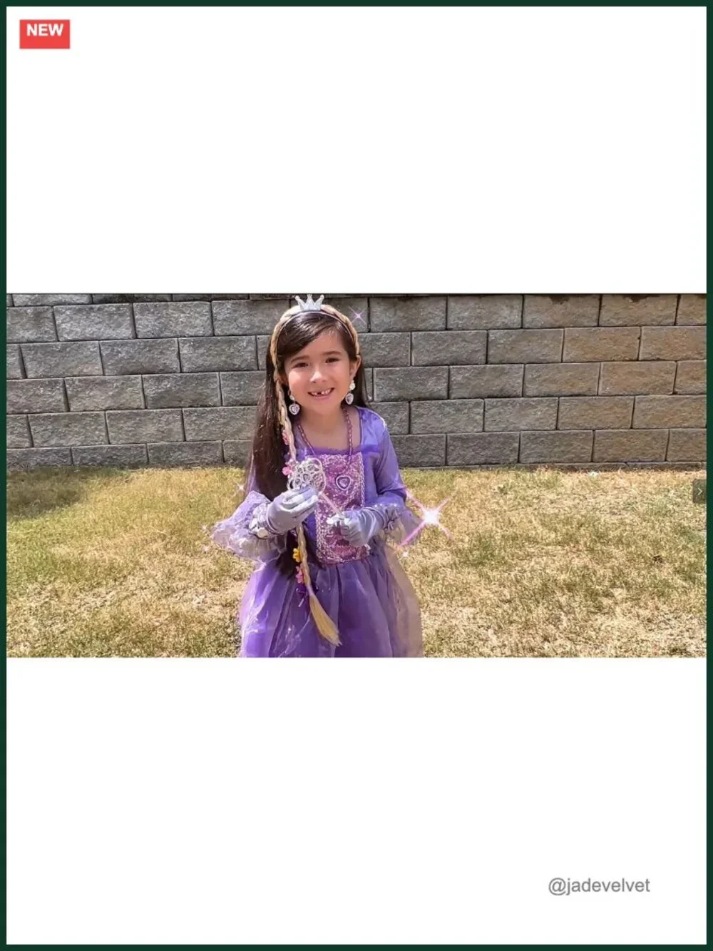 Purple Princess Dress Up Costume with Jewellery Set for Girls 3-10